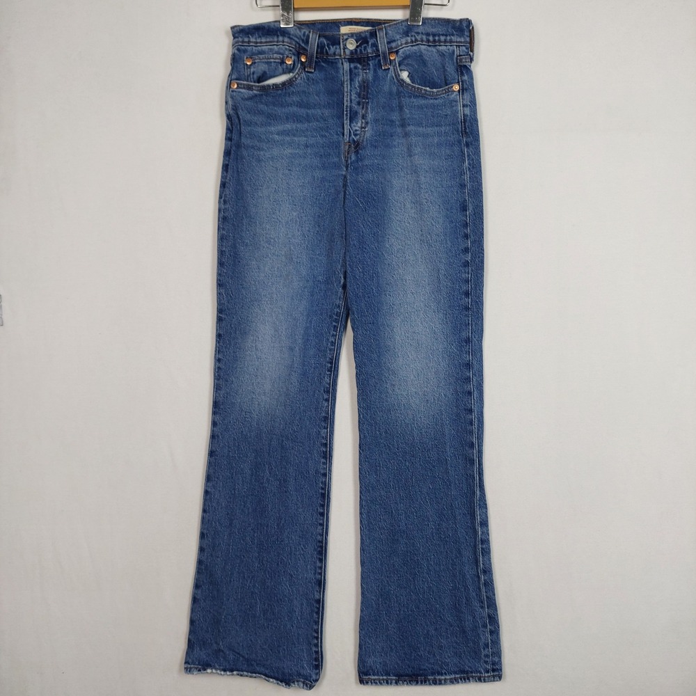 Levis Wedgie Bootcut Jeans Medium Wash Blue High Rise Denim W28 L32 A8710-0002
